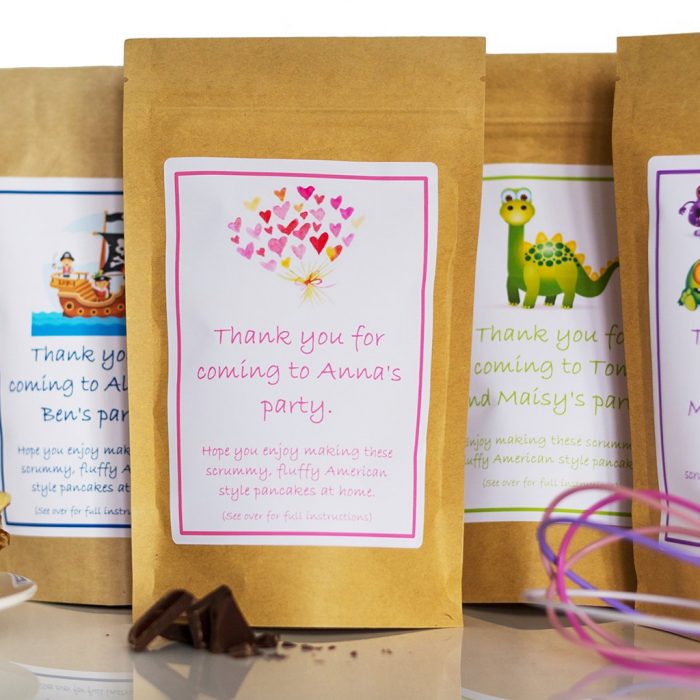 Personalised Pancake Mix Party Bags