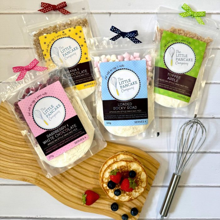 Pancake Lovers Gift Hamper - 4 Gourmet Pancake Mixes and a Whisk - Image 2