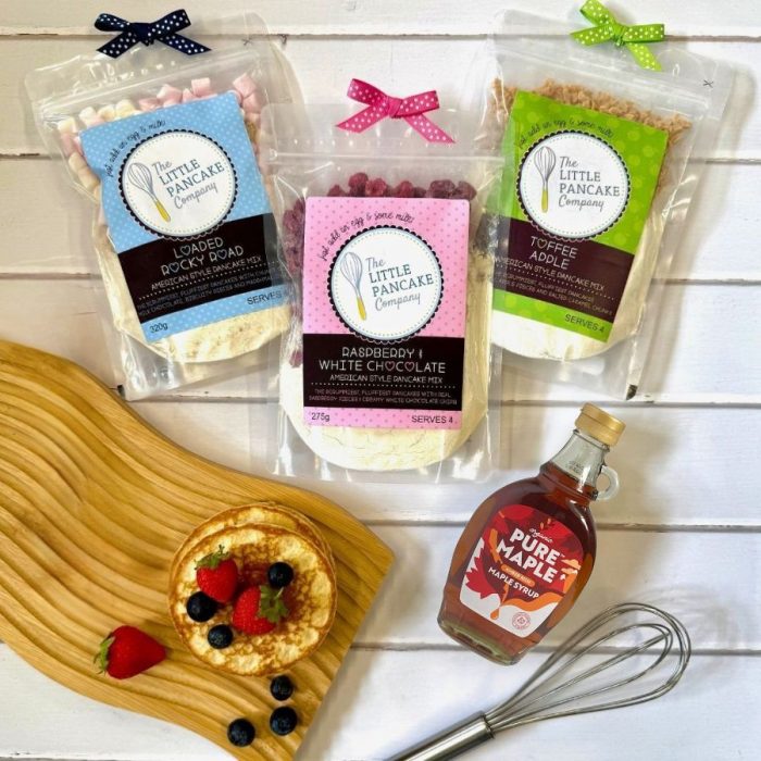 Luxury Pancake Lovers' Gift Hamper - 3 Pancake Mixes, Whisk and Maple Syrup - Image 2
