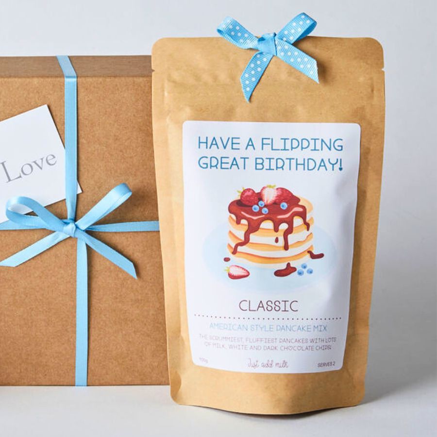 Personalised Mini Breakfast in Bed Pancake Gift Set with Pancake Mix, Hot Chocolate Spoon and Maple Syrup - Image 3