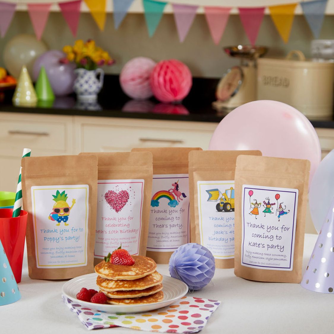 Personalised Pancake Mix Eco-Friendly Party Bags